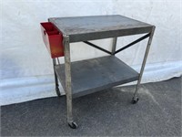 Metal Rolling Work Stand with Lower Shelf