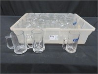 25 GLASS BEER STEINS / MUGS - VARIOUS DESIGNS