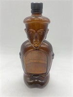 Vintage Brown Glass Bottle Maya Aztec Easter