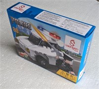 New- Loongon Police Car Building Set: 80 Pieces