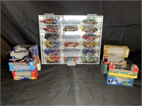 15 Nascar 1:64 Scale Stock Cars & Display Case