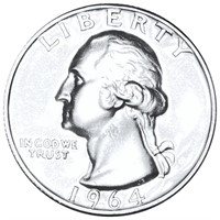 1964 Washington Silver Quarter GEM PROOF