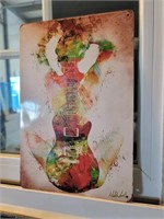 Colourful Guitar Tin Sign