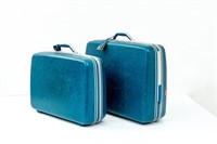 Samsonite Hard Shell Retro Blue Suitcases