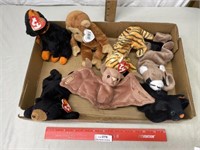 Lot of 7 Beanie Baby Stuffed Animals