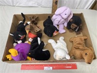 Lot of 9 Beanie Baby Stuffed Animals
