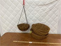 Lot of Several Garden Baskets - One Hanging