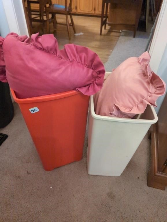 Trash cans w pillows