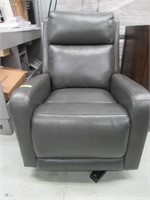 Grey Leather Electric Rocker/Recliner