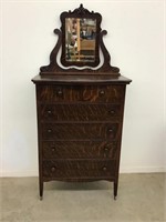 Incredible Antique Wood Chest of Drawers with 6