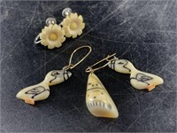 Old ivory and walrus teeth jewelry