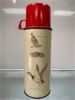 Vintage Bird Hunting Metal Thermos