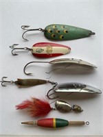 Vintage Fishing Lures - Spoons Etc X7
