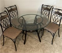 Glass Top Dining Table and Chairs