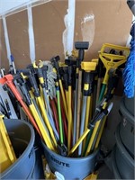ASSORTED COMMERCIAL MOP HANDLES (TRASH CAN NOT