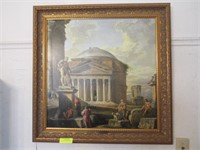 Ornately Gilt-Framed Reproduction of "View of the