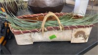 BIRCH BARK & ANTLER DECORATIVE BASKET