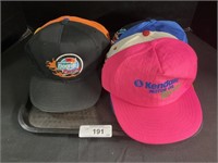 Tray Vintage Racing Cap Hat Lot.