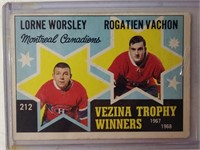 1968-69 OPC Vezina Winners Card