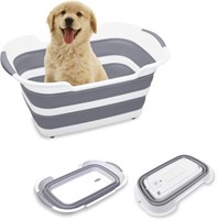 7.1 Gal Collapsible Pet Bathtub w/ Drain Hole