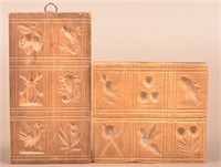 Two 19th Century Carved Maple Springerle Molds.
