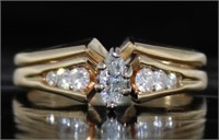 14kt Gold Marquise Cut Diamond Ring