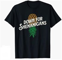 New Down For Shenanigans Adult Black Size XXL T
