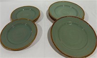 Set of 7 Glazed Dining Plates