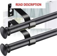 28-50 Cafe Curtain Rod Set  Black