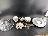 Mixed lot of china and dishware, including a pastr