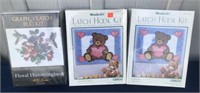 3 New Latch Hook Kits- All Plastic Sealed