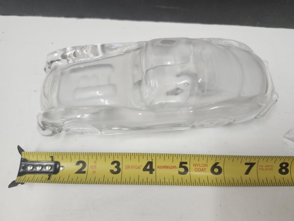 7" Glass Car Paperweight