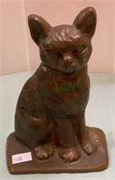 Cast bronze doorstop - kitty cat. Measures 6