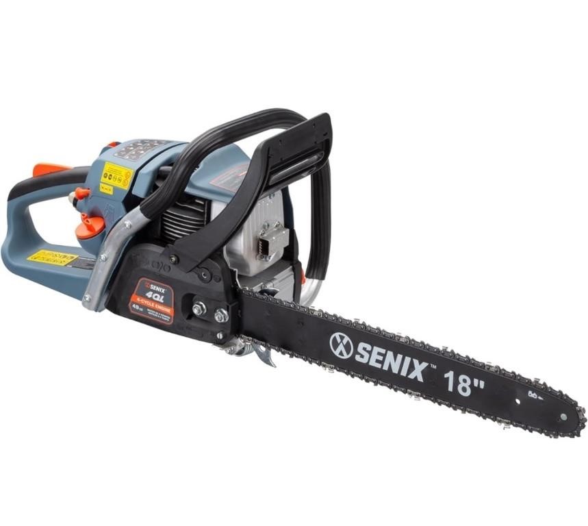 Senix 4Cycle gasoline chain saw with 18" bar