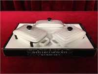 3 Pc Mini Bake Set w/ Lids - New