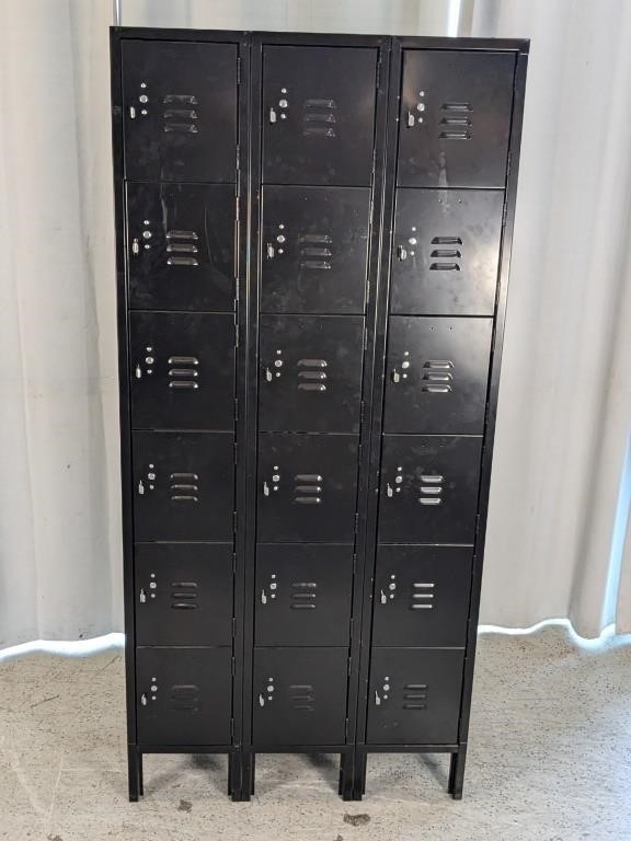 18-Door Black Steel Locker