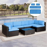 14Pcs Outdoor Cushion Covers Set, Sky Blue