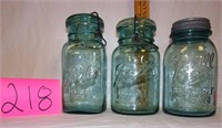 3 ball jars (2 w/bail lids)