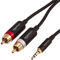 Sealed AmazonBasics 3.5mm to 2-Male RCA Adapter