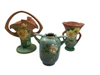 Three Pieces Roseville Art Pottery
