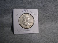 1963 Silver Ben Franklin half dollar