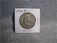 1953-D Silver Ben Franklin half dollar