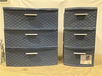 Plastic 3 Drawer Storage Cabinet Set