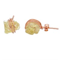 Gold-pl. Natural 8.60ct Serpentine Wire Earrings
