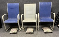 Three Mesh Patio Chairs