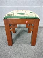 Solid Wood Embroidered Stool