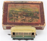 EARLY GERMAN CARRETTE TIN TROLLEY,  w/ BOX