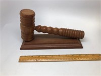 Wooden Gavel and Stand