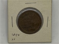Large 1854 USA One Cent Coin