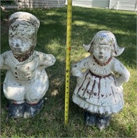 Vintage Cement Dutch Boy & Girl